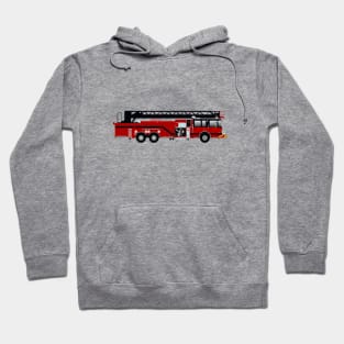 Red and Black Fire Truck Ladder Hoodie